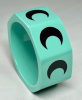 WT12 turquoise octagon resin bangle with black crescent inlays